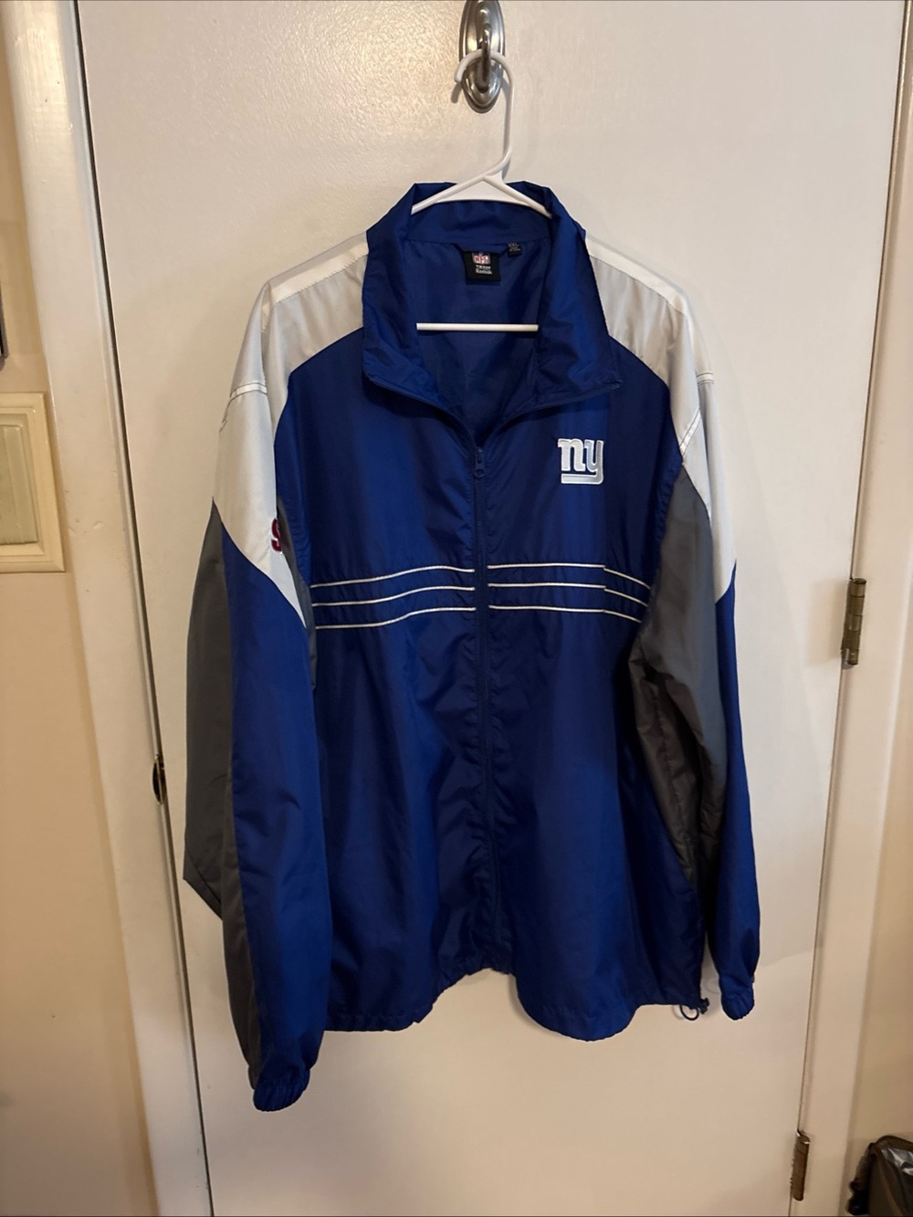 Reebok Royal Blue, White & Gray NY Windbreaker Jacket